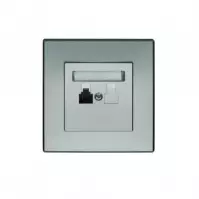GPT-1L MILANO (SREBRNY MET.) GNIAZDO TELEFONICZNE RJ11 POJEDYN