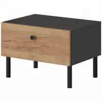 Szafka nocna Deco x2 Antracyt/Dąb Craft Złoty