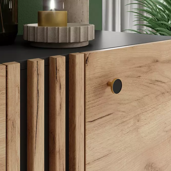 Szafka nocna Deco x2 Antracyt/Dąb Craft Złoty