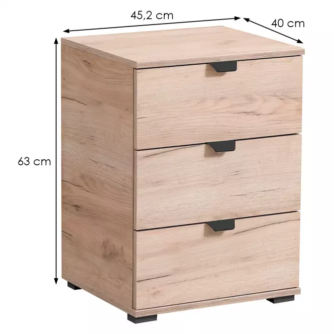 Szafka nocna Duerto 3F szary dąb 11008315