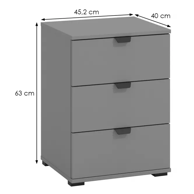 Szafka nocna Duerto 3F szara 11009016