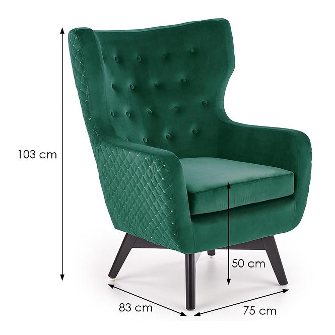 Fotel Marvel zielony/czarny