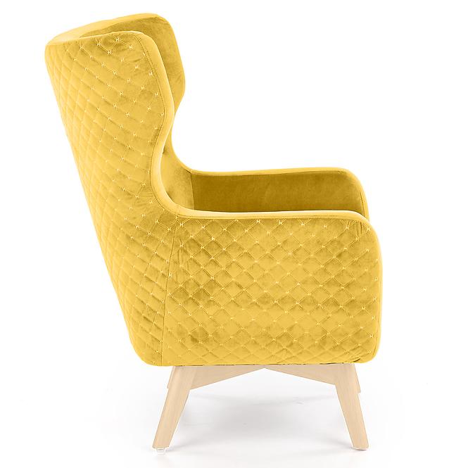 Fotel Marvel żółty/naturalny