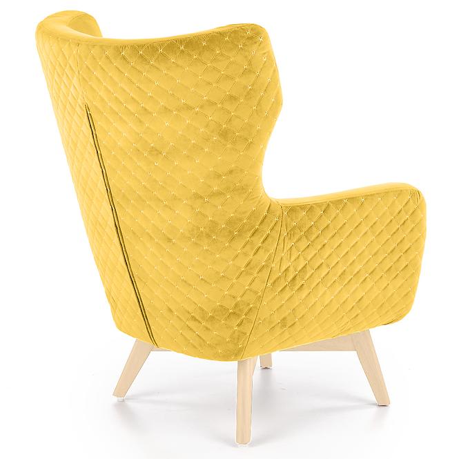 Fotel Marvel żółty/naturalny