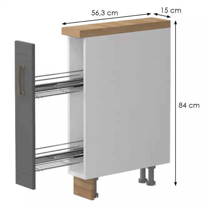 Szafka kuchenna Tara R-15-1k/4 graphite mat