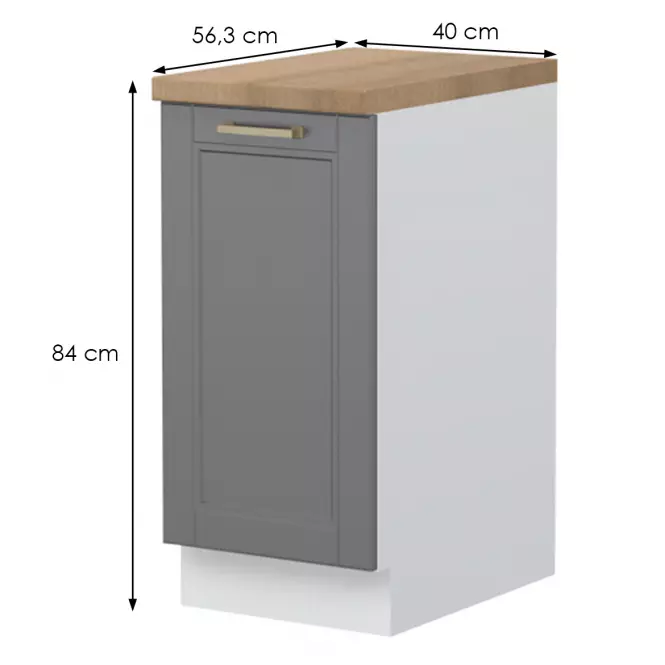 Szafka kuchenna Tara R-40-1k/4 graphite mat