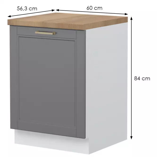 Szafka kuchenna Tara R-60-1k/4 graphite mat