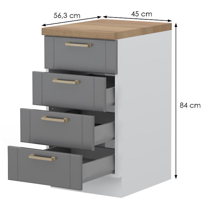 Szafka kuchenna Tara R-45-4mbox/4 4s graphite mat