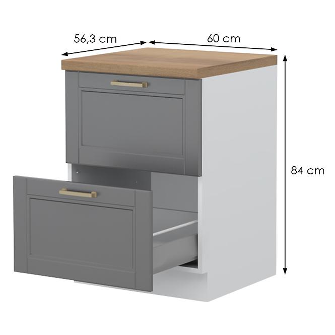 Szafka kuchenna Tara R-60-2mbox/4 2s graphite mat