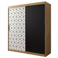 Szafa Heksagon 180 dąb artisan/biały/czarny Szafa Heksagon 180 dąb artisan/biały/czarny