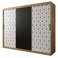 Szafa Heksagon 250 dąb artisan/biały/czarny Szafa Heksagon 250 dąb artisan/biały/czarny