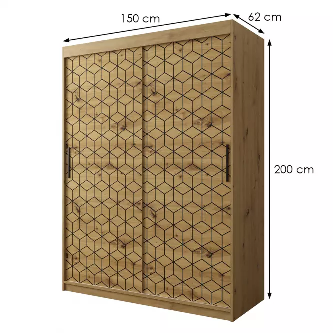 Szafa Heksagon 1 150 dąb artisan/dąb artisan