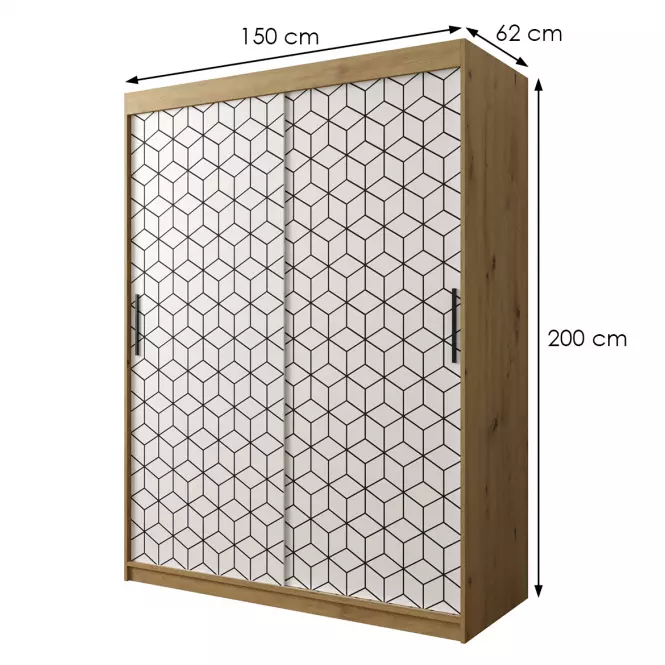 Szafa Heksagon 1 150 dąb artisan/biały