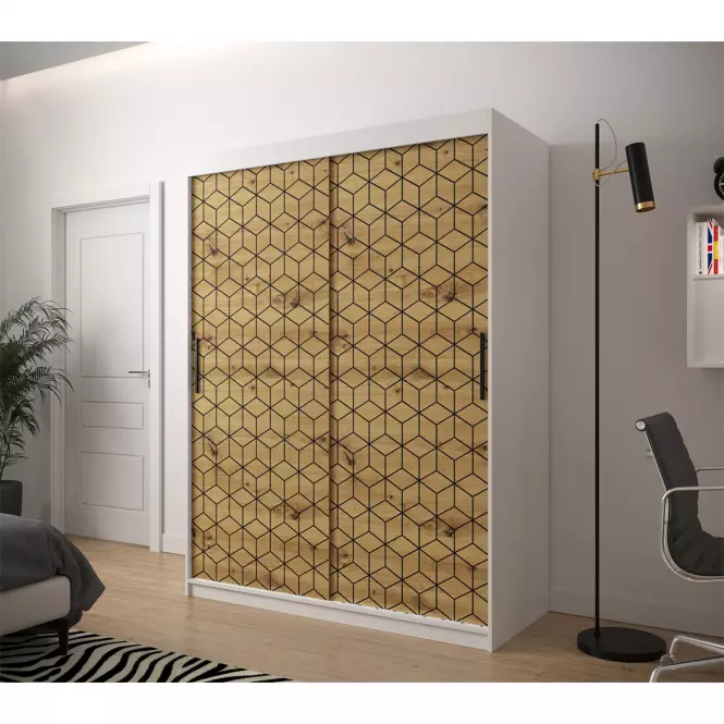 Szafa Heksagon 1 150 biały/dąb artisan