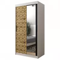 Szafa Heksagon 2 100 biały/dąb artisan/lustro Szafa Heksagon 2 100 biały/dąb artisan/lustro
