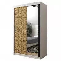 Szafa Heksagon 2 120 biały/dąb artisan/lustro Szafa Heksagon 2 120 biały/dąb artisan/lustro
