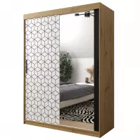 Szafa Heksagon 2 150 dąb artisan/biały/lustro Szafa Heksagon 2 150 dąb artisan/biały/lustro