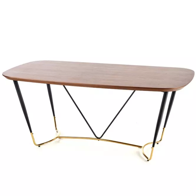 Stół Manchester 180 Mdf/Stal – Orzech/Złoty