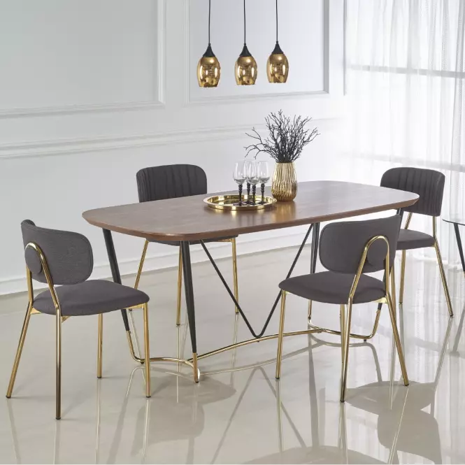 Stół Manchester 180 Mdf/Stal – Orzech/Złoty,10