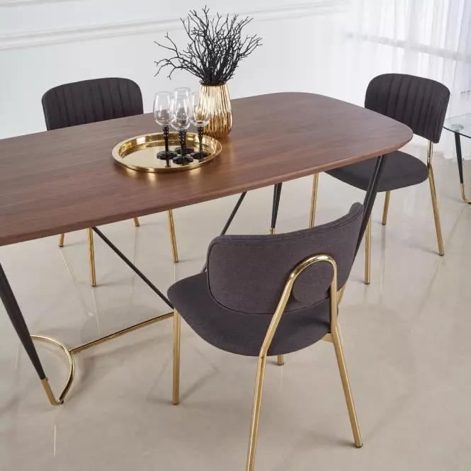 Stół Manchester 180 Mdf/Stal – Orzech/Złoty,11