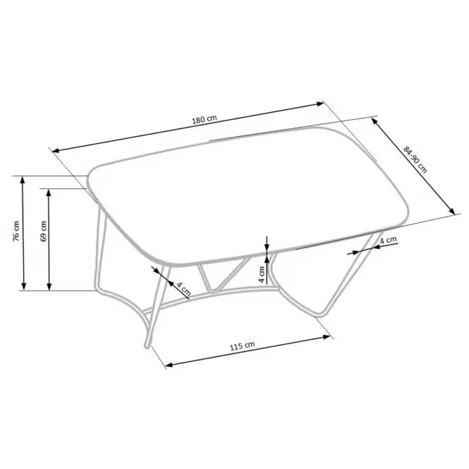 Stół Manchester 180 Mdf/Stal – Orzech/Złoty,5