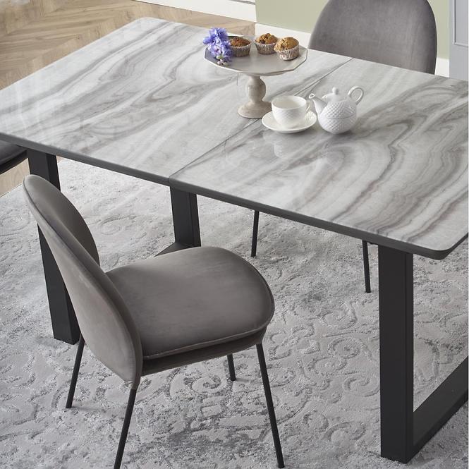 Stół rozkładany Marley 160/200x90cm Biały Marmur/Popiel/Czarny