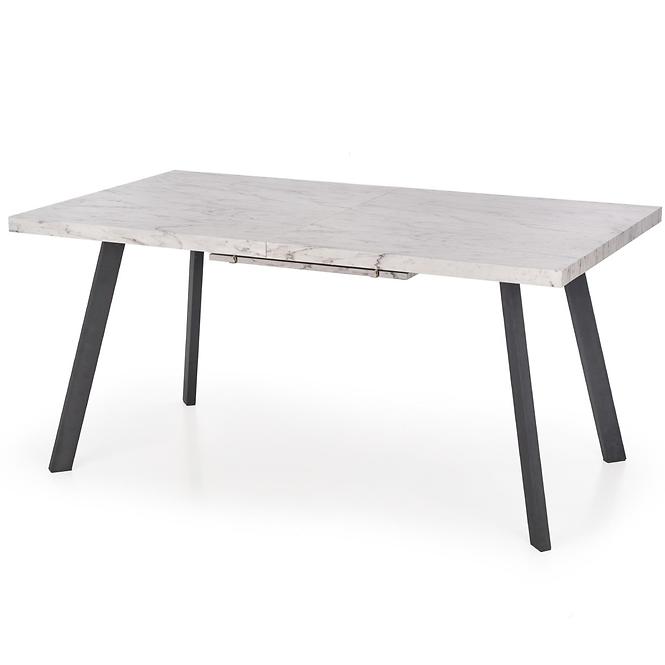 Stół rozkładany Dallas 160/220x90 cm Mdf/Stal – Biały Marmur/Czarny