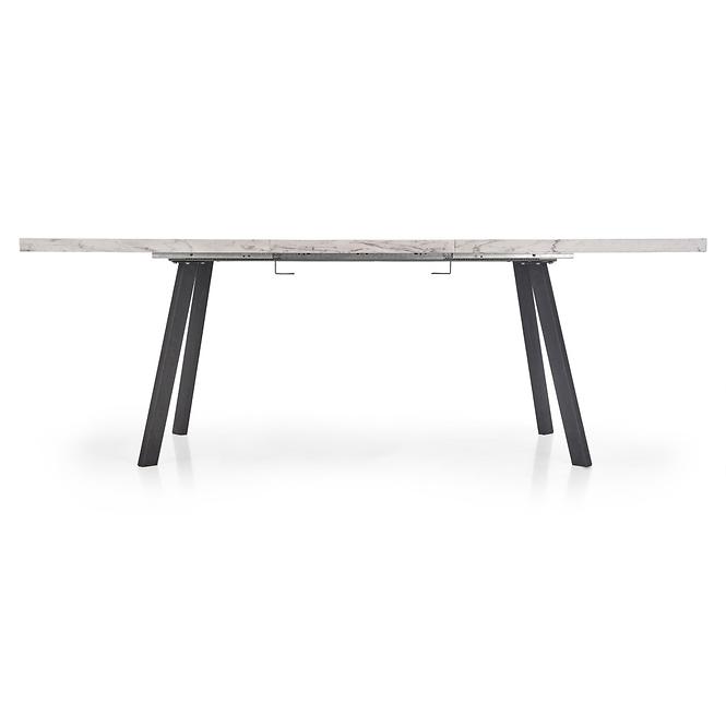 Stół rozkładany Dallas 160/220x90 cm Mdf/Stal – Biały Marmur/Czarny