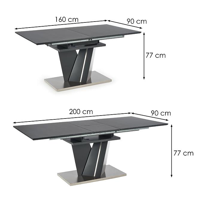 Stół rozkładany Salvador 160/200x90cm Ciemny Popiel/Ciemny Popiel