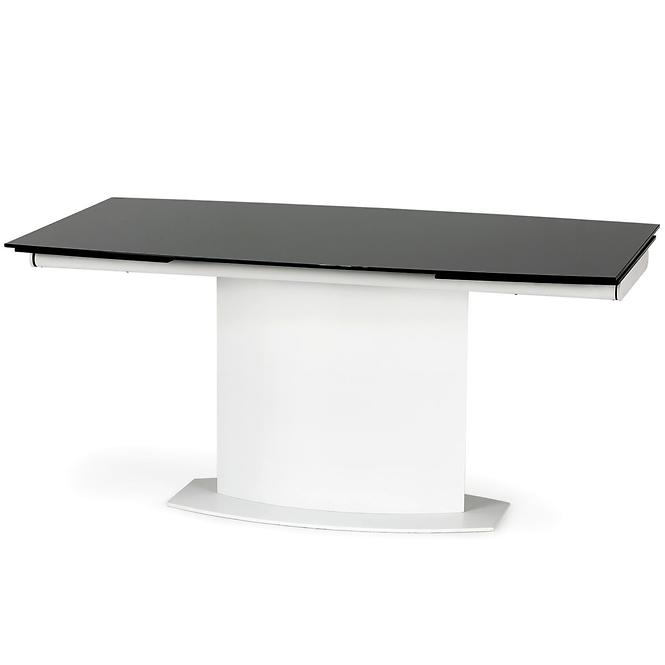 Stół rozkładany Anderson 160/250x90 cm Szkło/Stal – Czarny/Biały