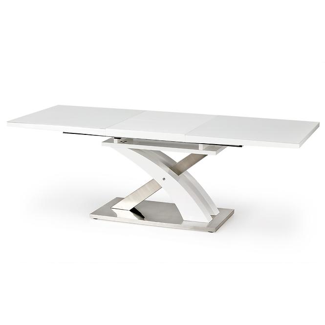 Stół rozkładany Sandor 2 160/220x90cm Szkło/Mdf/Stal – Biały