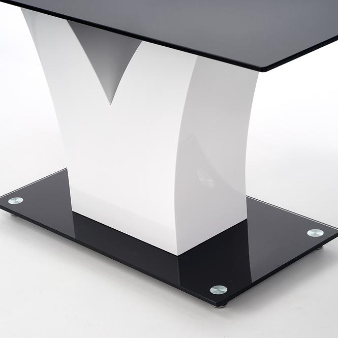 Stół Vesper 160 Szkło/Mdf – Czarny/Biały