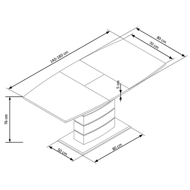 Stół rozkładany Toronto 140/180x80cm Mdf/Szkło/Stal – Biały/Dąb Złoty