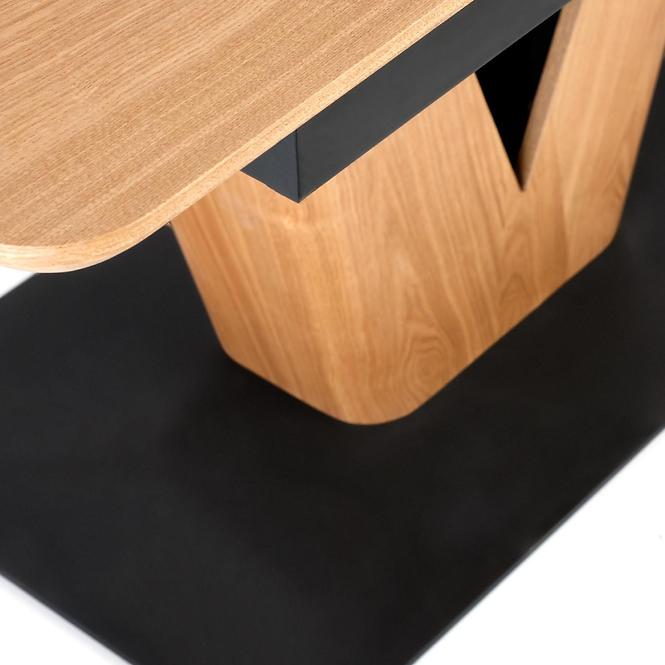 Stół rozkładany Umberto 160/200x90cm Mdf/Stal – Dąb Naturalny/Czarny