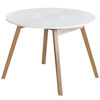 Stół rozkładany Ruben 102/142x102cm Płyta/Drewno – Biały Mat/Dąb Midowy