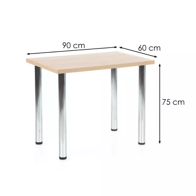 Stół Modex A) 90x60 Płyta/Stal – Dąb Sonoma