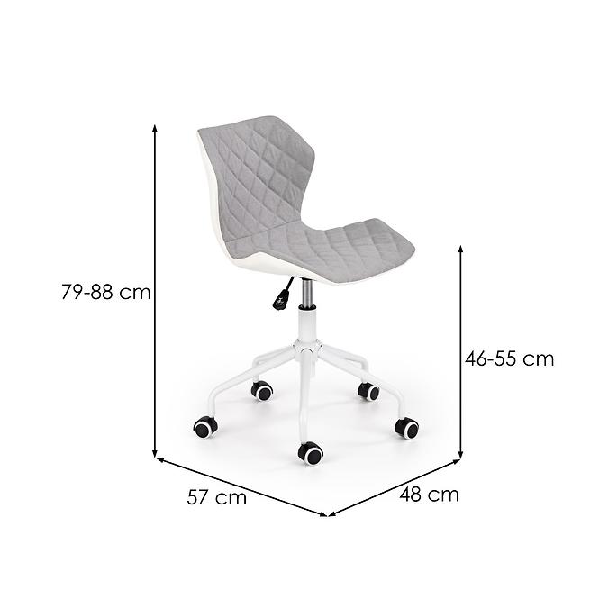 Fotel Obrotowy Matrix 3 Popielaty/Biały