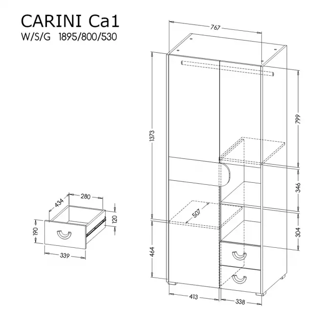 Szafa CA1 2D2S Carini