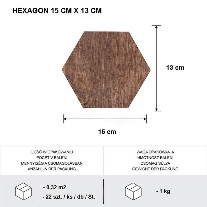 Panel Dekoracyjny Hexagon Dąb Ciemny