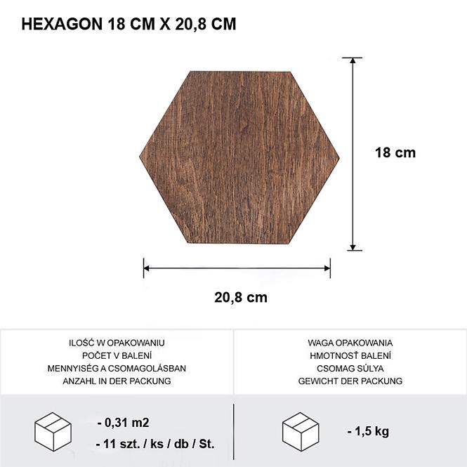 Panel dekoracyjny Hexagon mahoń 18 cm