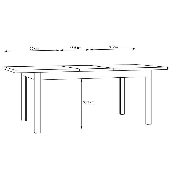 Stół rozkładany Gudrid 160,4/207x90,2cm dąb flagstaff/czarny