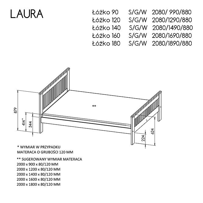 Łóżko Laura 160 Antracyt