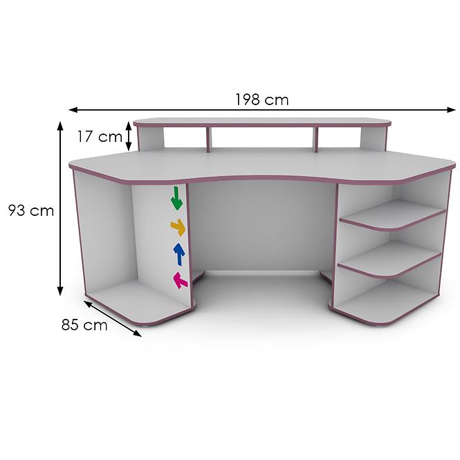 Biurko Matrix 2 biały/fiolet