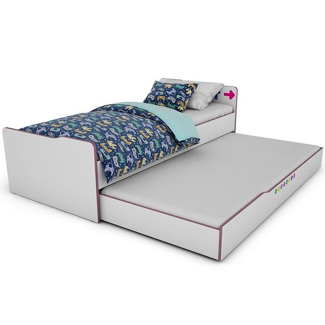 Łóżko Matrix 90 biały/fiolet