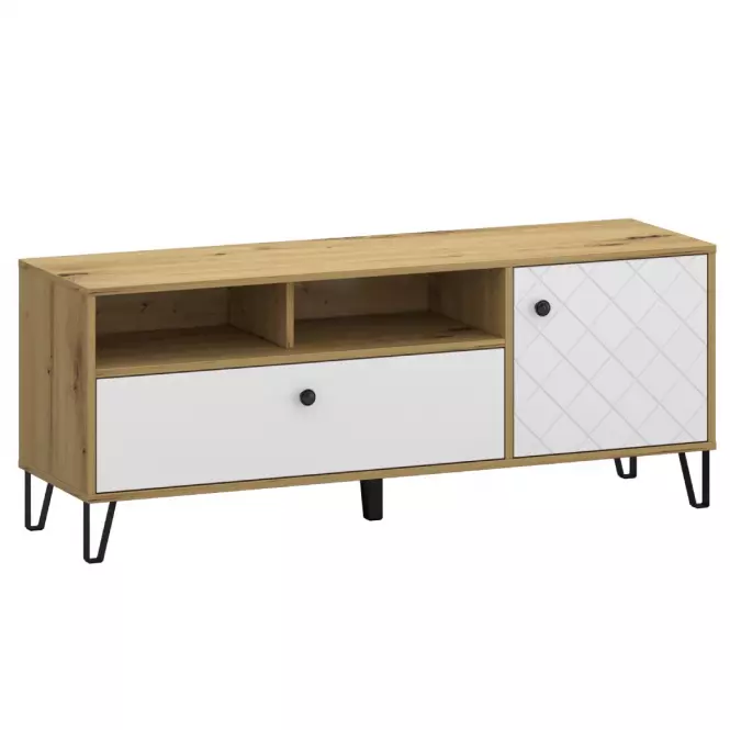 Stolik Rtv Sorrento B 2d Dąb Artisan/Biały