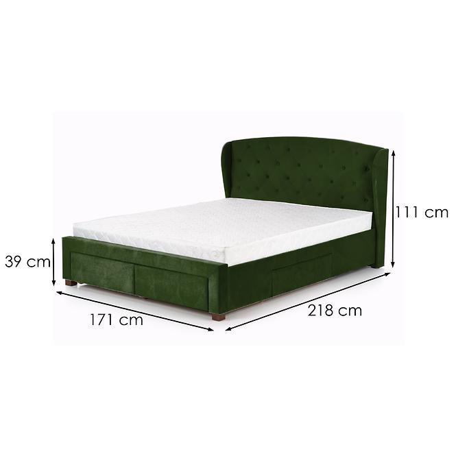 Łóżko Sabrina 160 zielony/orzech