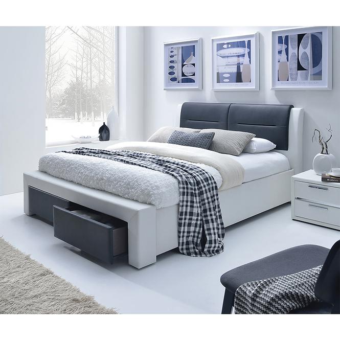 Łóżko Cassandra-S 160 biało-czarny