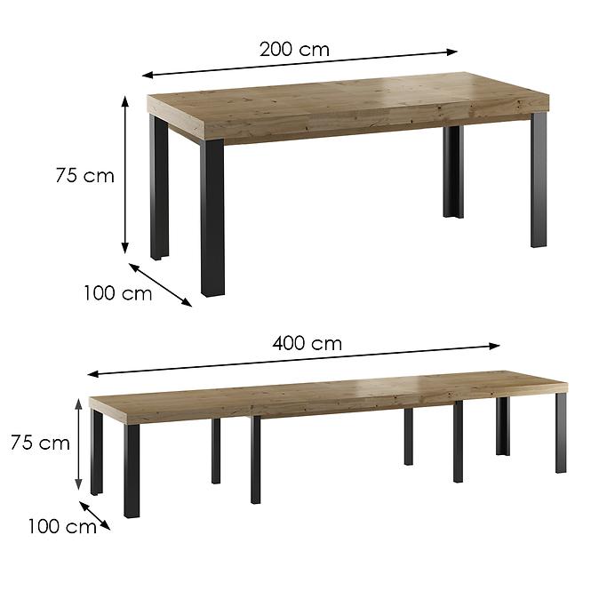 Stół rozkładany St-20 200/400x100cm dąb sękaty