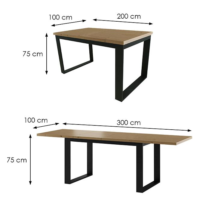 Stół rozkładany St-23 200/300x100cm dąb naturalny