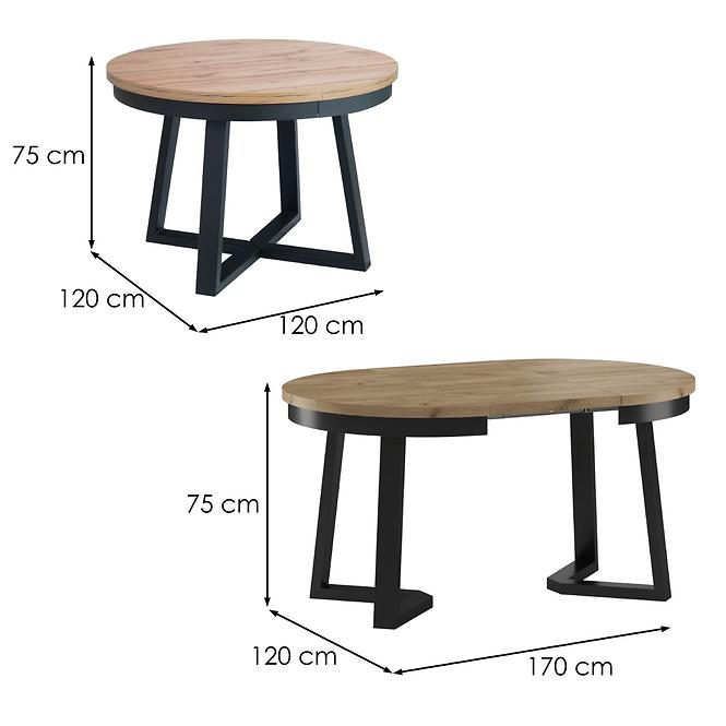 Stół rozkładany ST-17 120/170x120cm dąb wotan